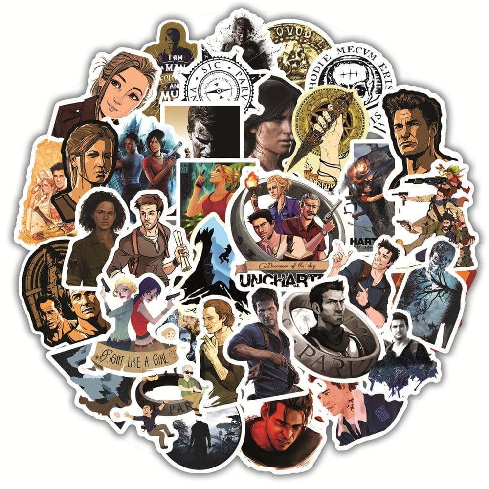 Adesivos Uncharteds Anime em vinil impermeável, 50 unidades/pacote