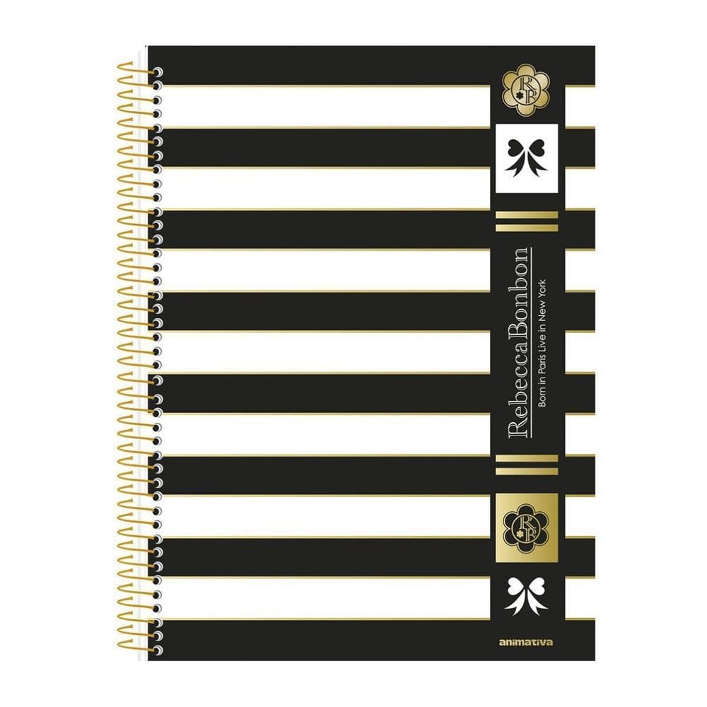 Caderno Rebecca Bonbon Espiral Capa Dura 1 Matéria Listrado