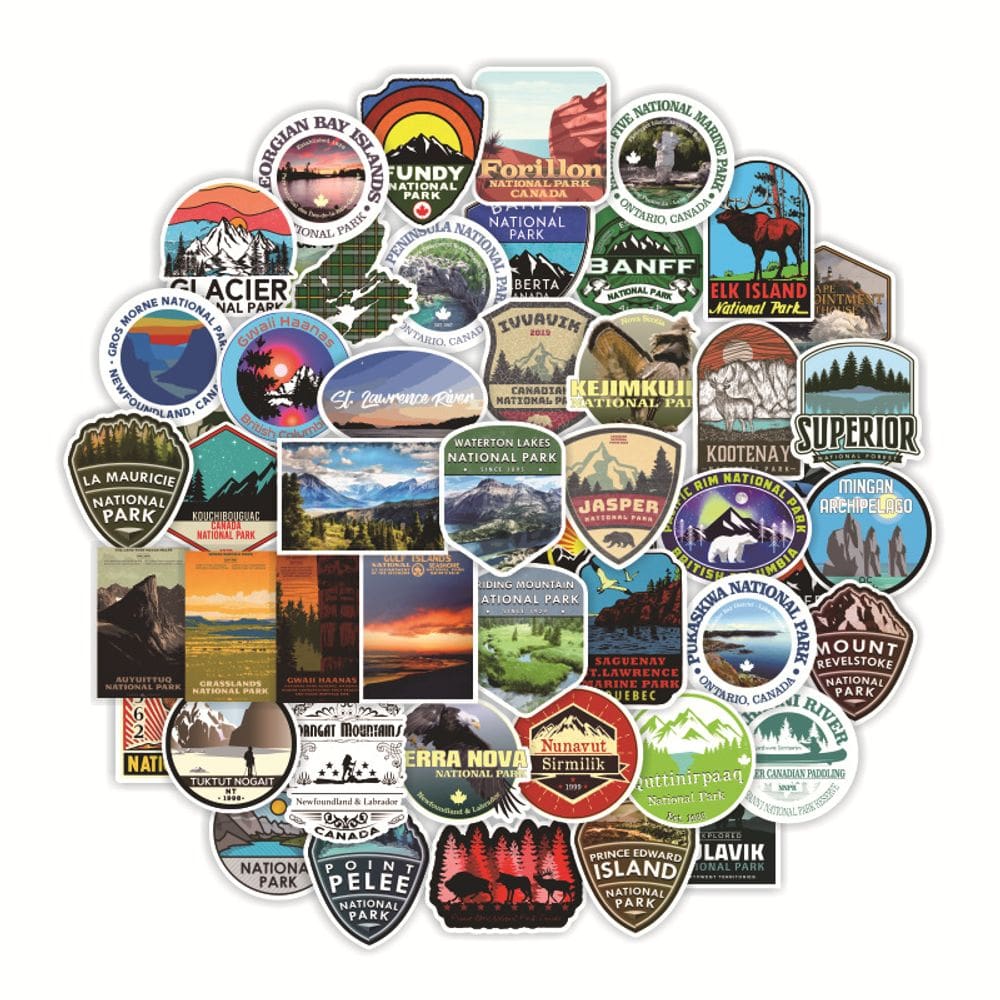 Adesivos Canadians Parks Forests Adventures 50 unidades/lote