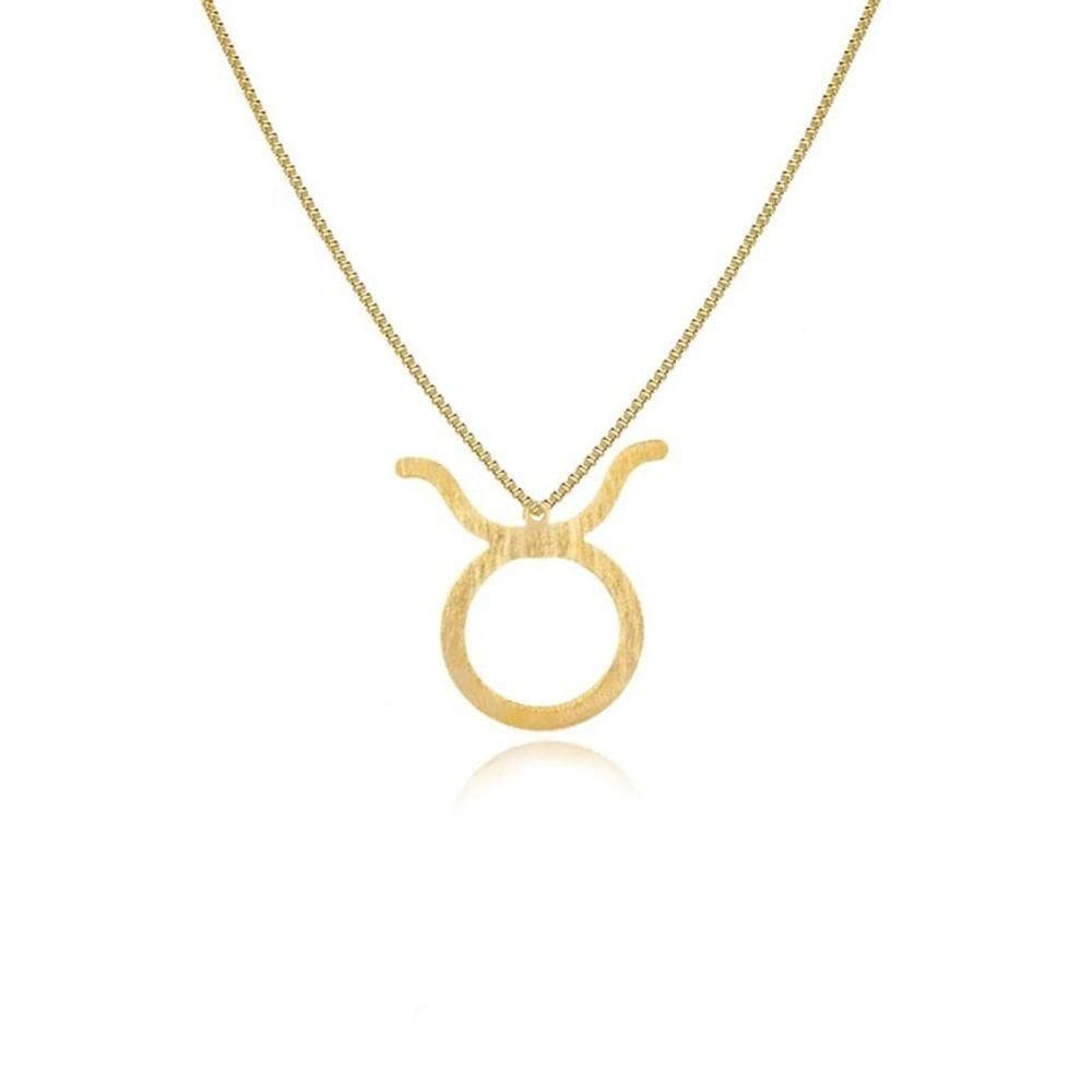 Colar Personalizado Signo De Touro Folheado Em Ouro 18k