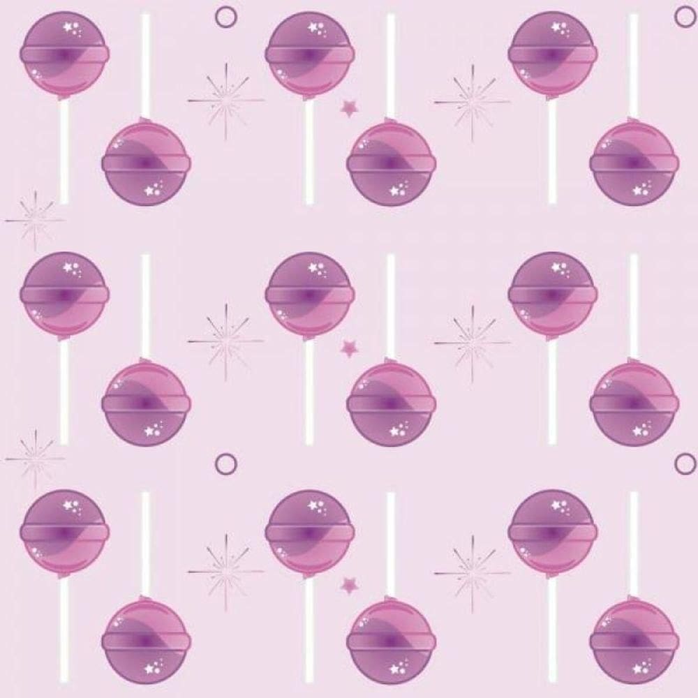 Papel De Parede Infantil Pirulito Rosa