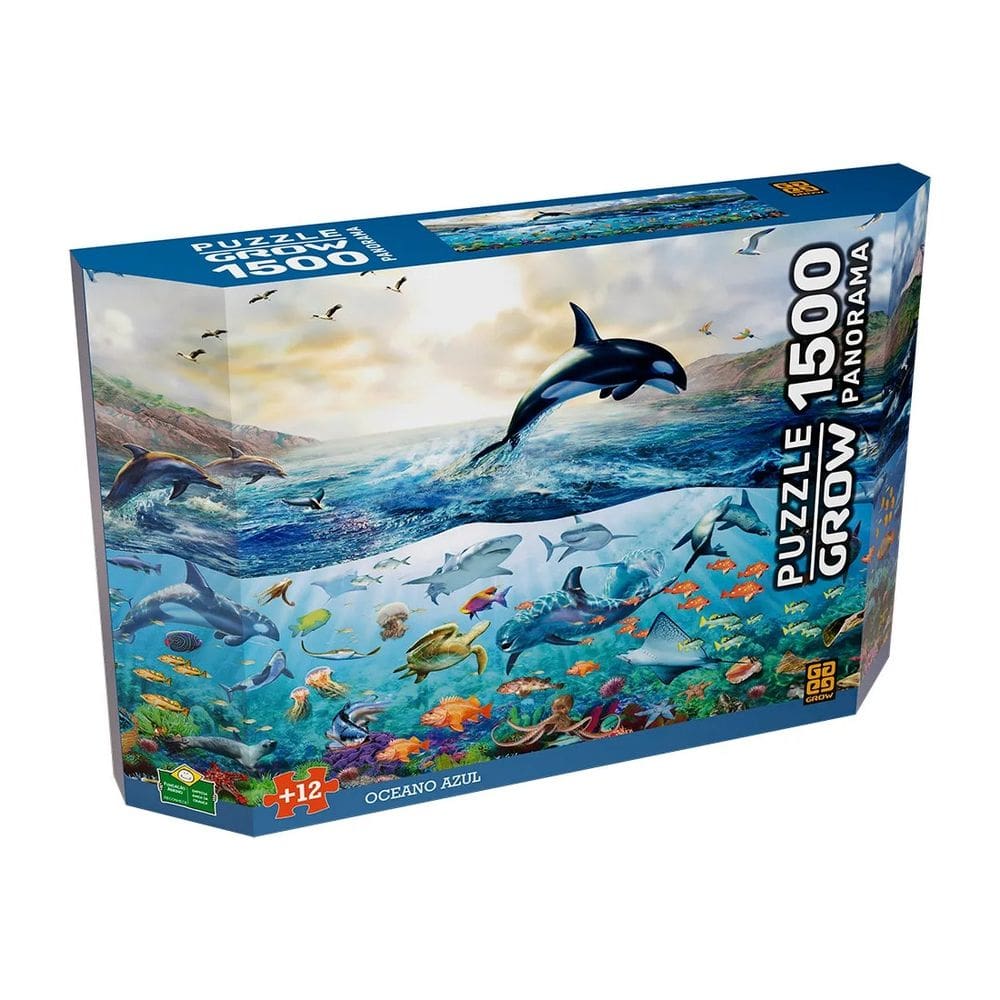 Quebra- Cabeça Panorama Oceano Azul - 1500 Peças - Grow