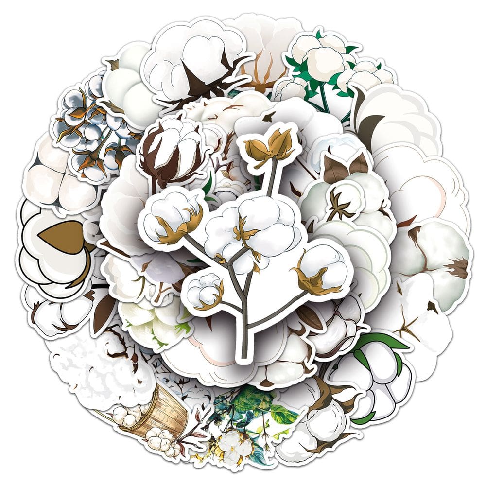 Adesivos Uplands Cottons, vinil impermeável para laptop, 50 unidades