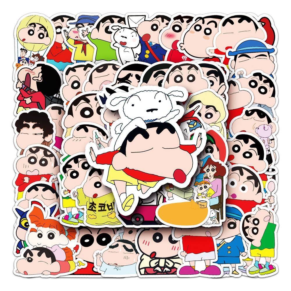 Adesivos Shins Chans, vinil impermeável, 51 unidades para laptop