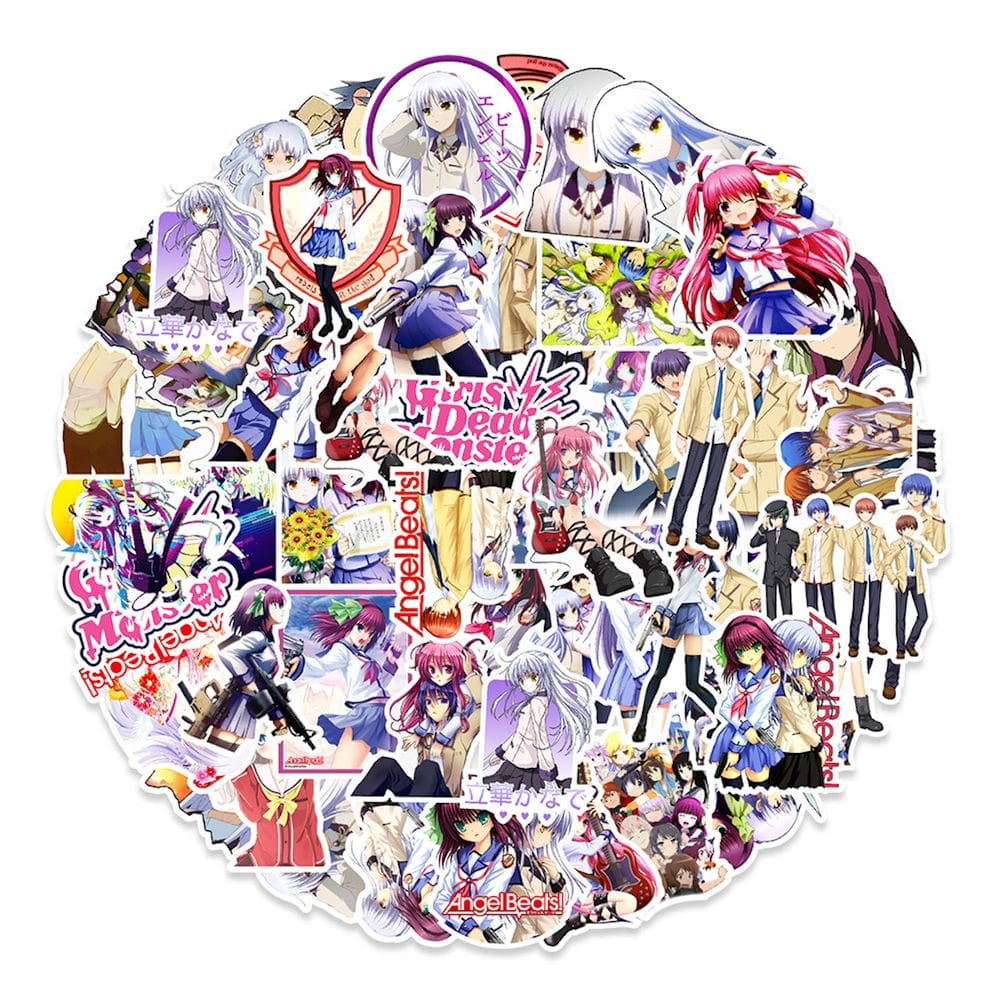 Adesivo Anime Angel Beats Vinyl Cartoon Anime 50 unidades