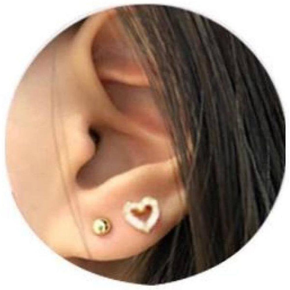 Piercing Tragus Cartilagem Aço 316L Coração Vazado