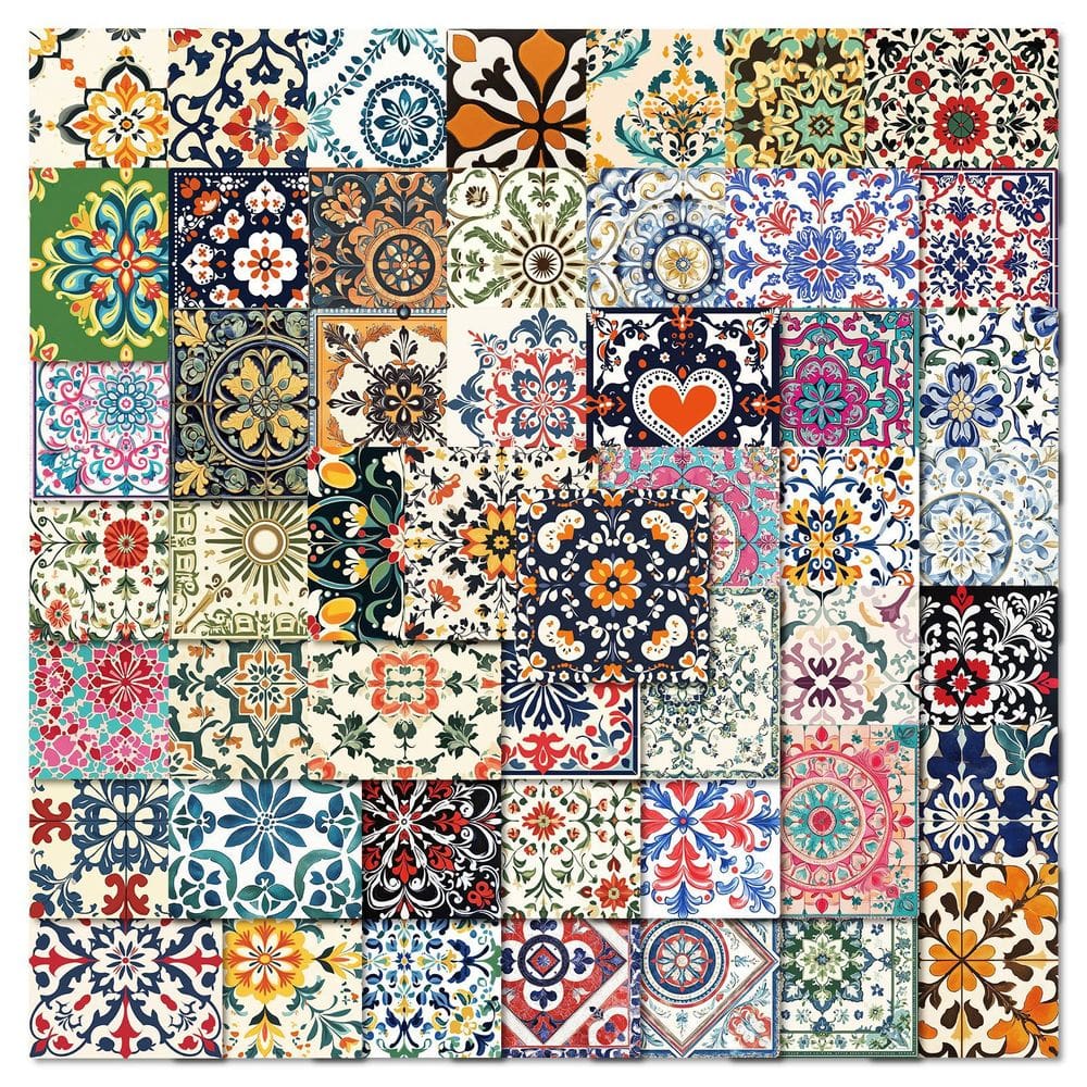 Adesivos, azulejos, vinil impermeável, anime, 50 unidades/lote, 5-7 cm