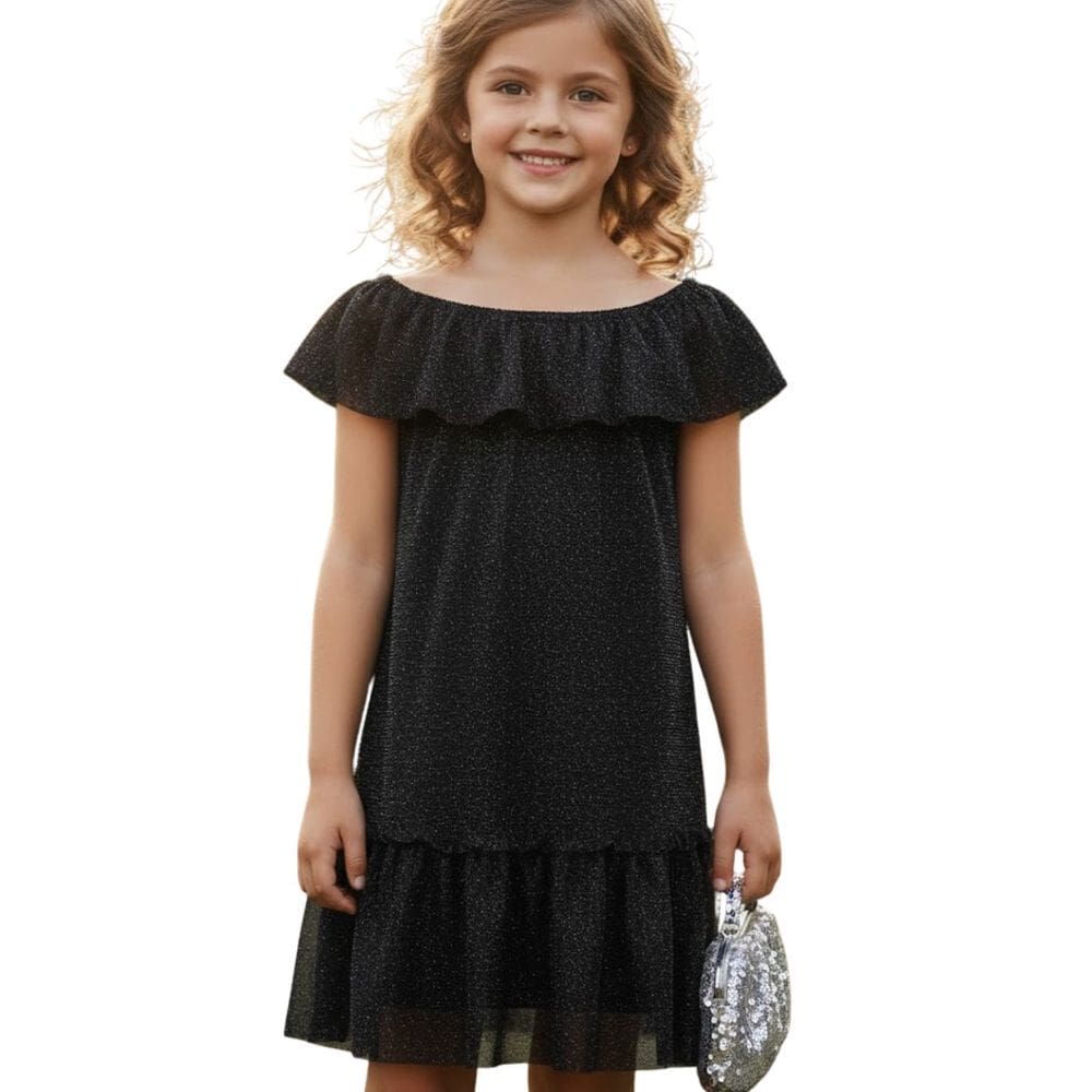 Vestido Infantil Preto Shine com Glitter Trick Nick Festa