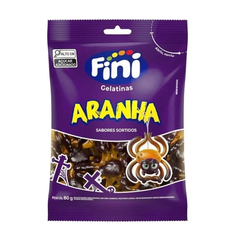 Bala de Gelatina Fini Aranha Sabores 80g