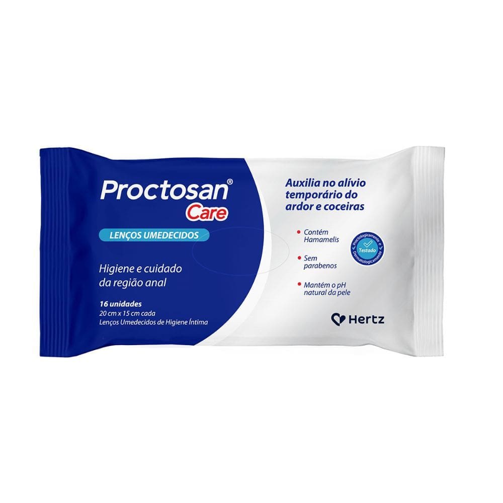 Lenço Umedecido Proctosan Care com 16 Unidades