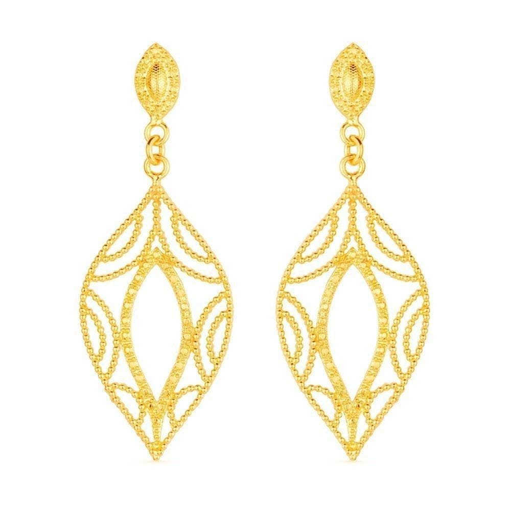 Brinco Dourado Folha De Gala