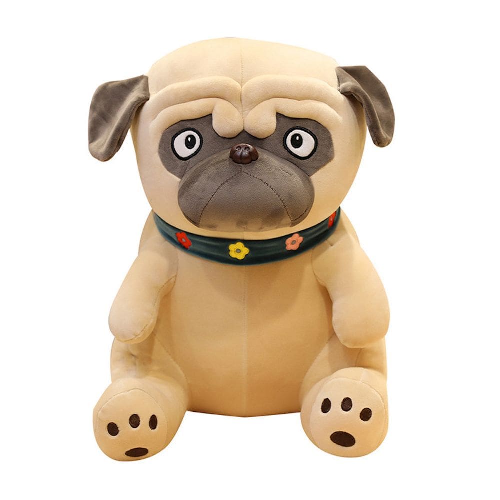 Boneca de pelúcia Husky Shar Pei Amarelo Leite 30cm