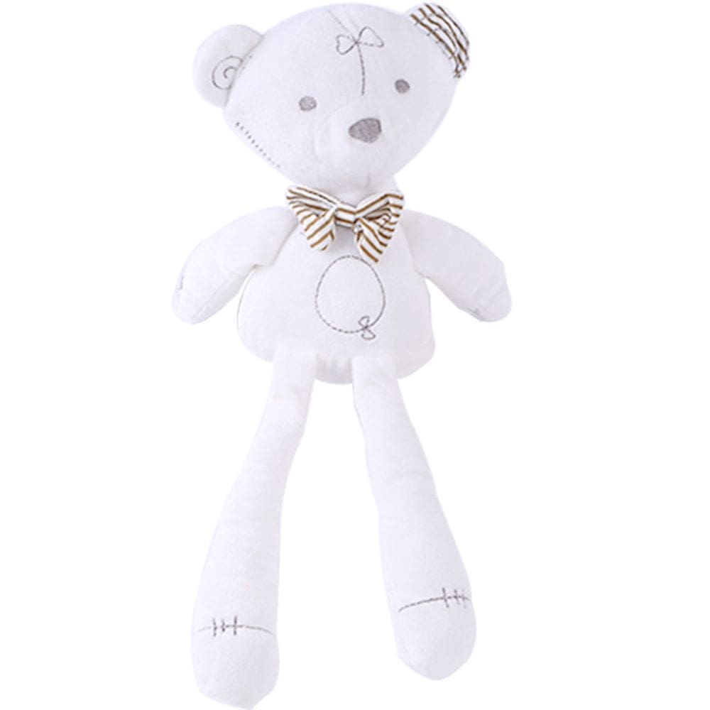 Boneca de pelúcia Urso branco vestindo laço, desenho animado, garota rosa 42 cm