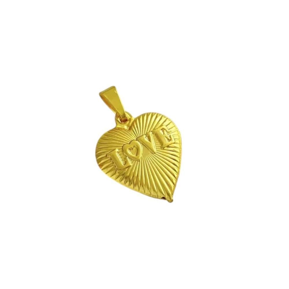 Pingente Coração Love - Banhado A Ouro 18K