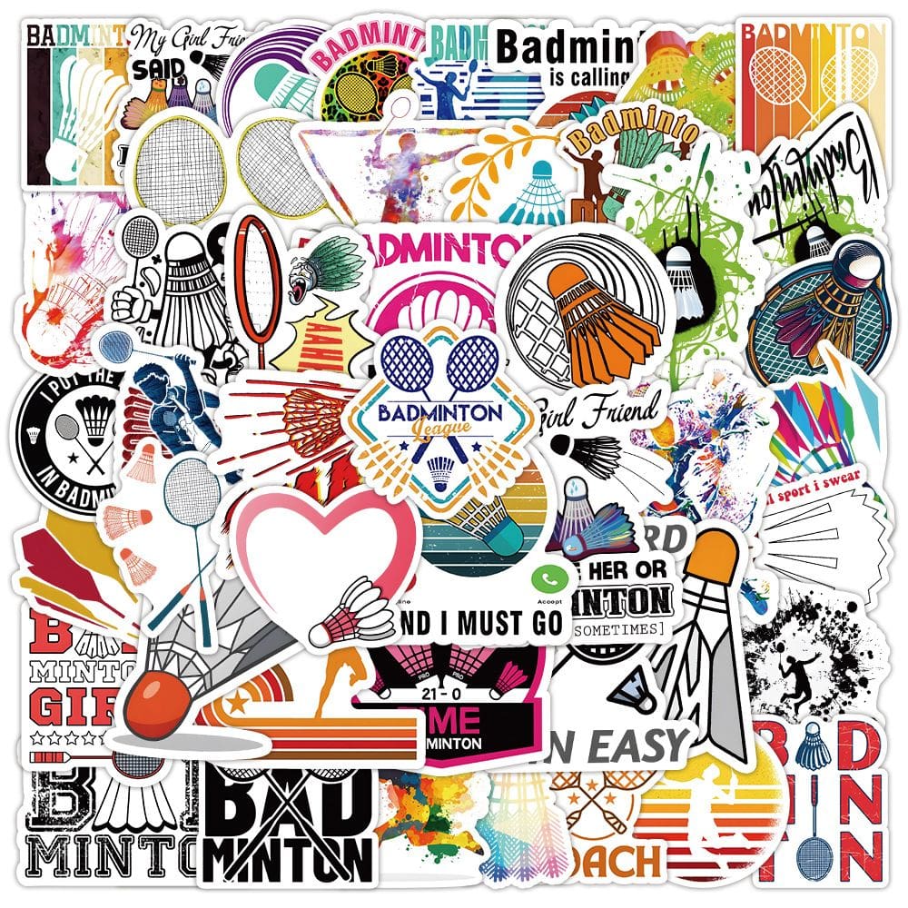 Adesivos 50 unidades/lote de Badmintons Teams em vinil impermeável Anime S