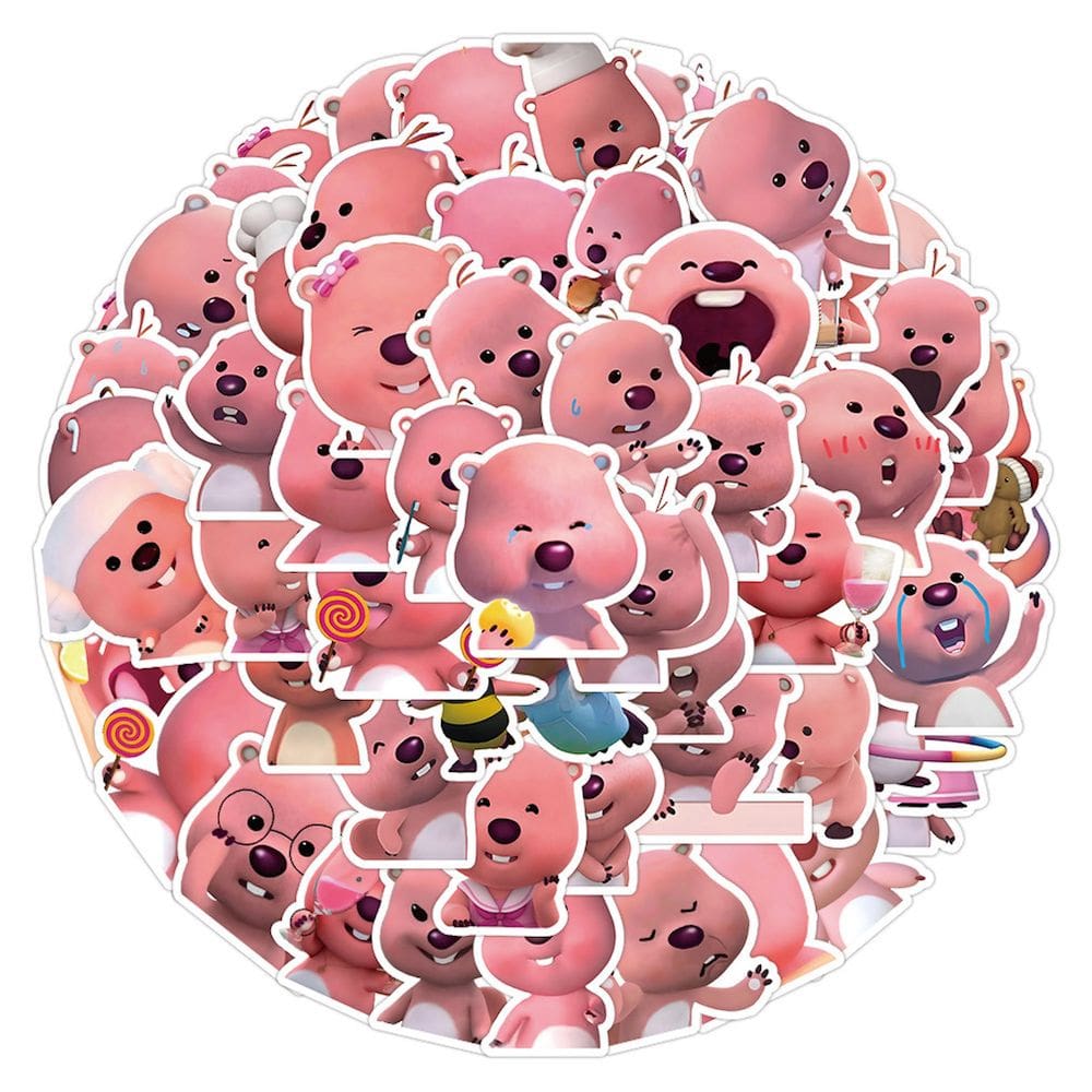 Pacote de adesivos Loopys Anime 63 unidades de adesivos decorativos de desenhos animados