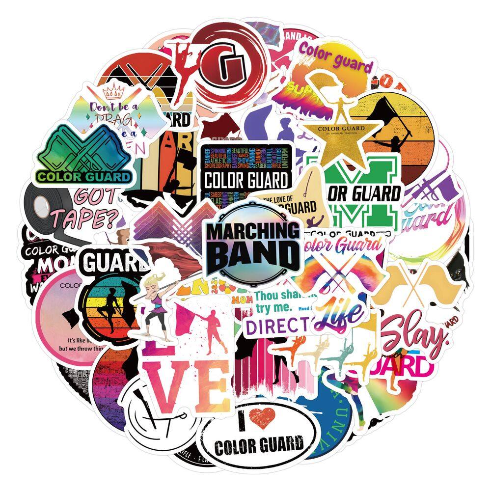 Pacote de adesivos: 60 unidades de vinil impermeável Anime Color Guards