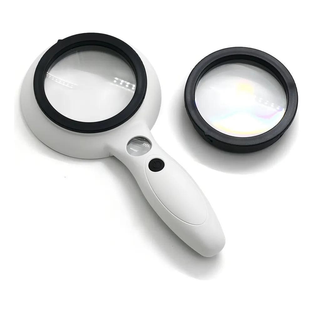 2X Lupa De Mão 12X Lente De Aumento Com Led