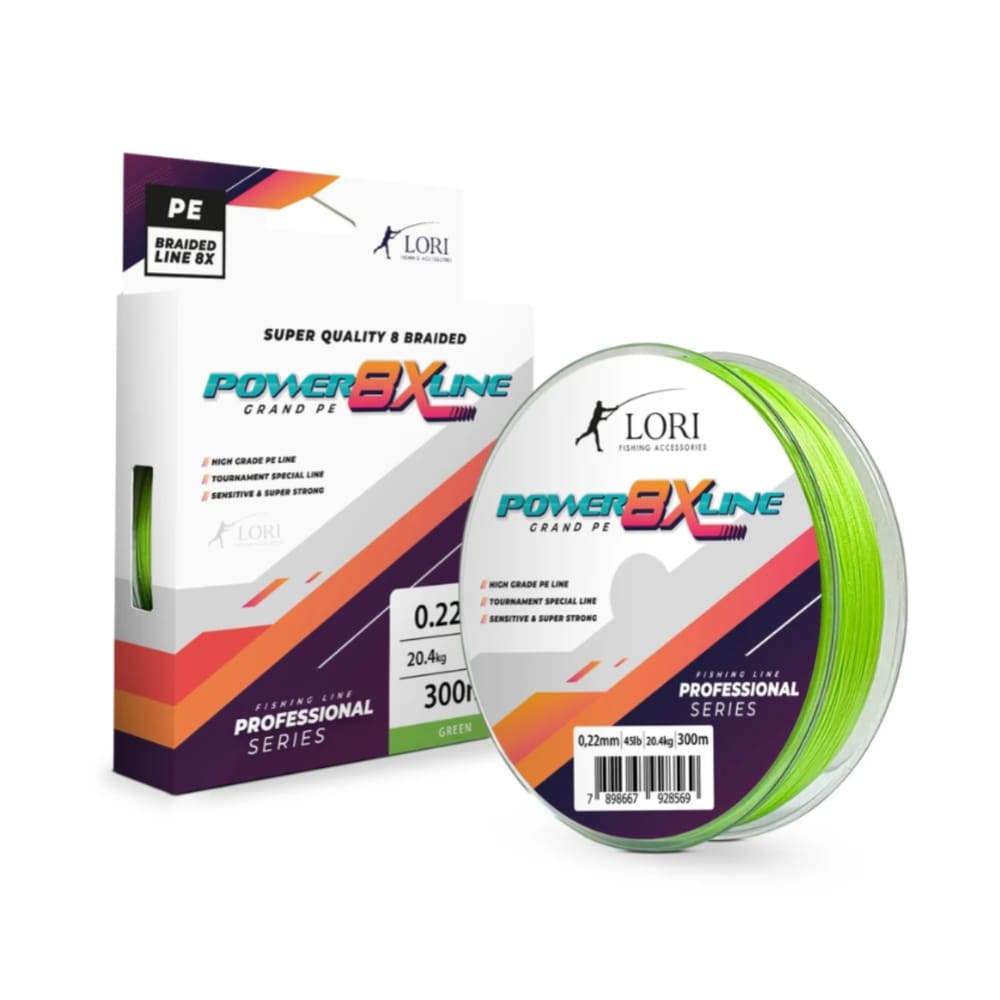 Linha Multifilamento Lori Power Line 8X Grand PE 300m Verde Alta Sensibilidade