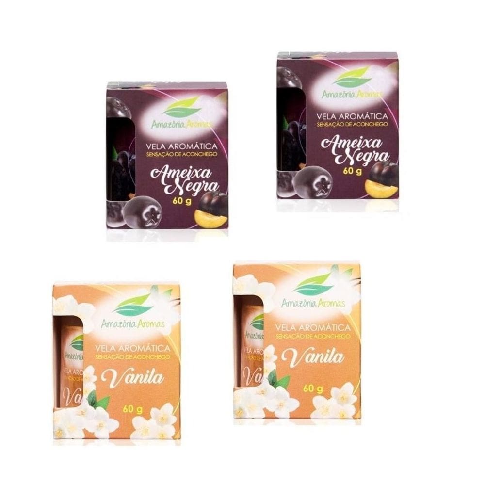 Vela Aromática Vanilla E Ameixa Negra Amazônia Aromas Kit