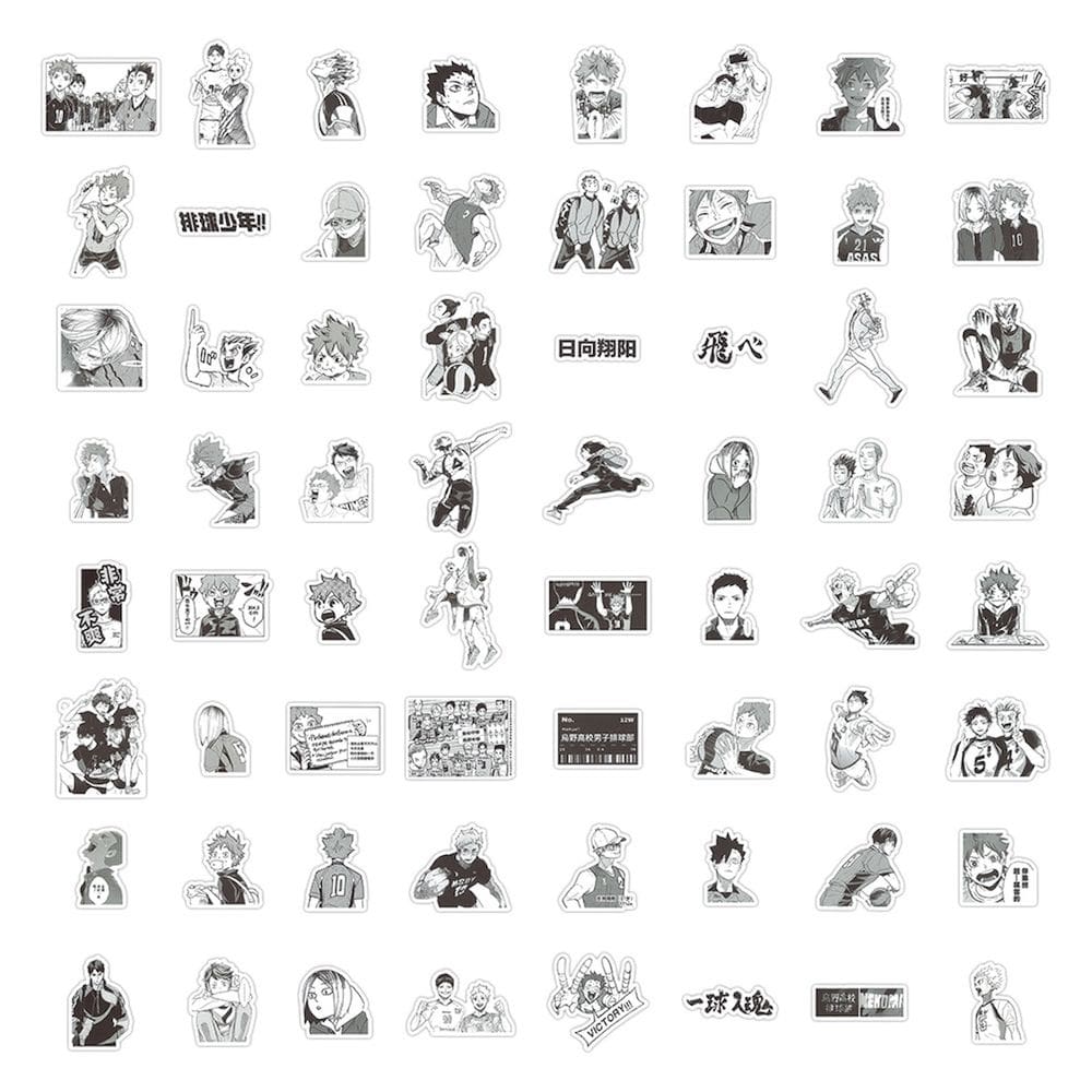 Adesivos Haikyuus Anime 65 peças de decalques de desenho animado para impermeabilização