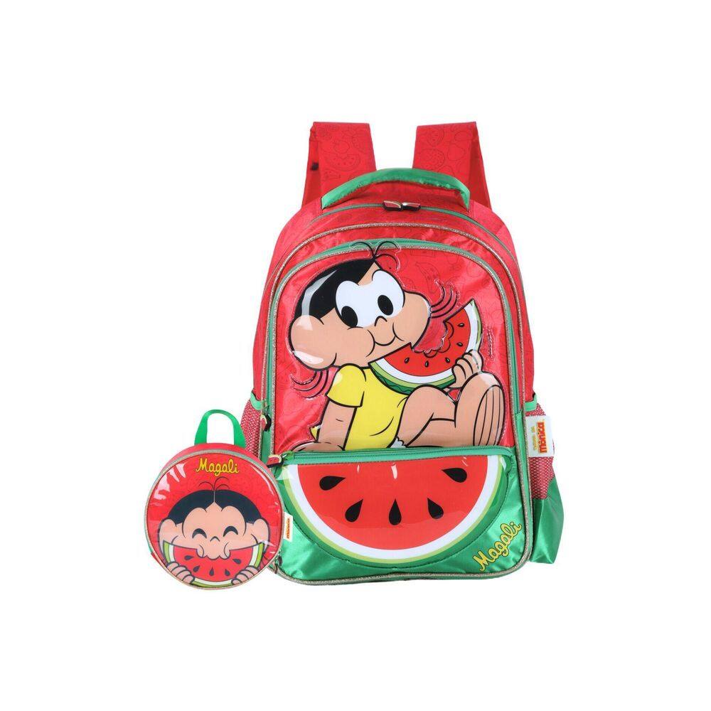 Kit Turma Da Monica Mochila Costas + Lancheira - Vermelho