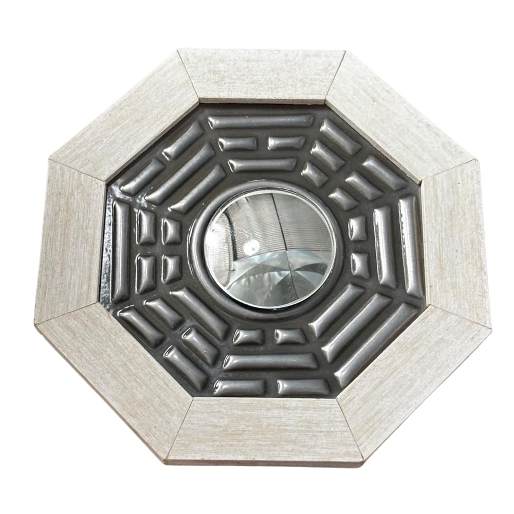 Baguá Céu Posterior Convexo Madeira Pátina Oitavado 12,5 cm