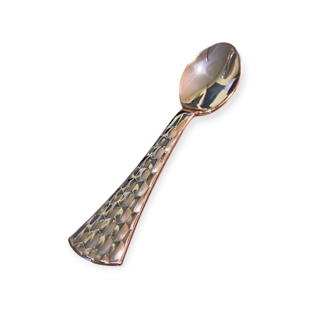 Kit 12 Colheres Descartável Rose Plástico Luxo13,8Cm