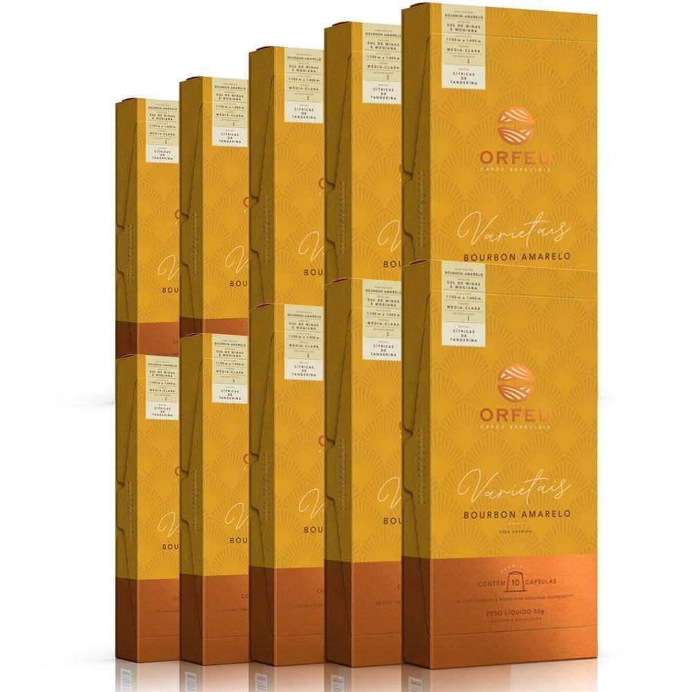 100 Cápsulas Café Orfeu Nespresso Bourbon Amarelo