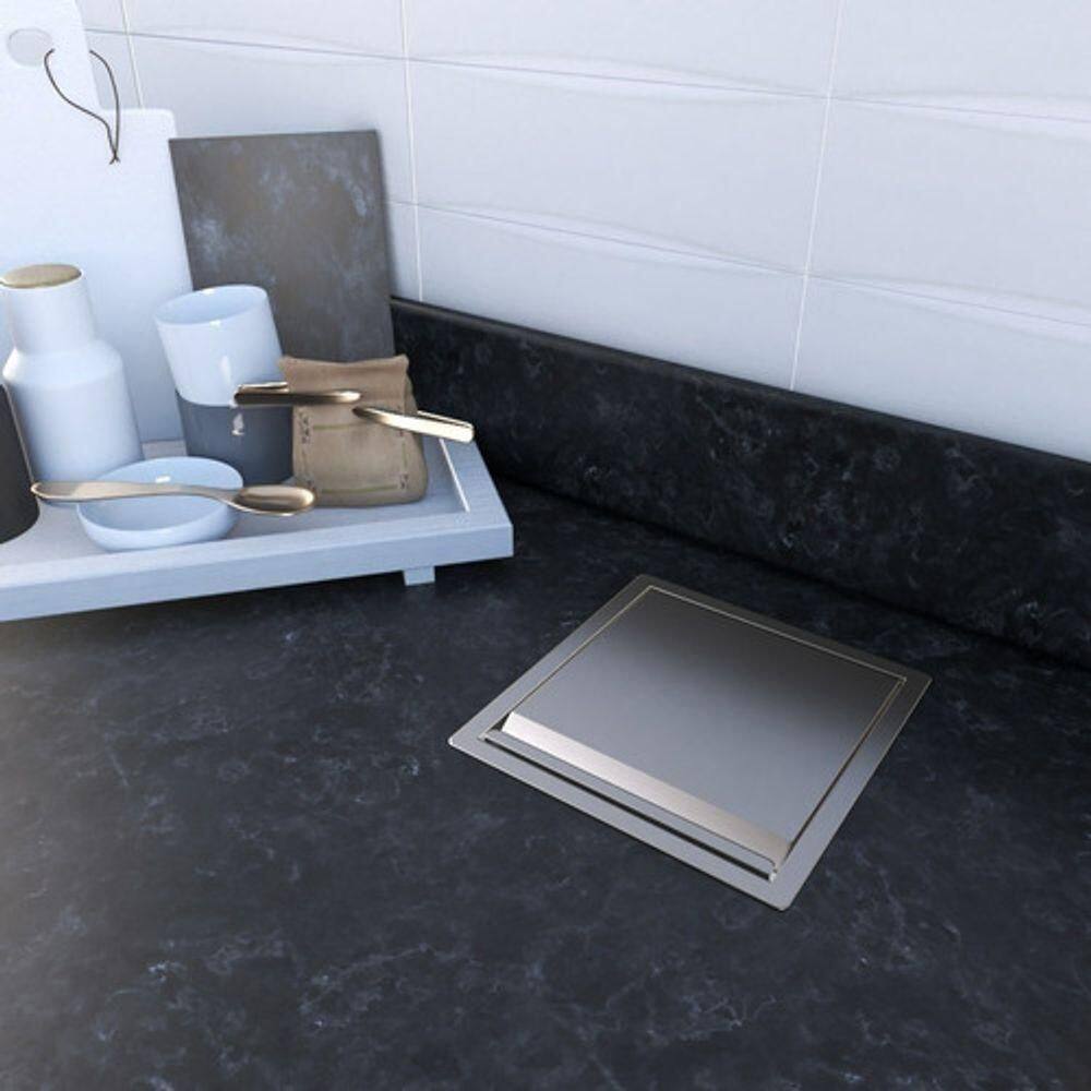 Lixeira Quadrada 5 Litros Com Tampa Inox Residêncial Pratica Moderna