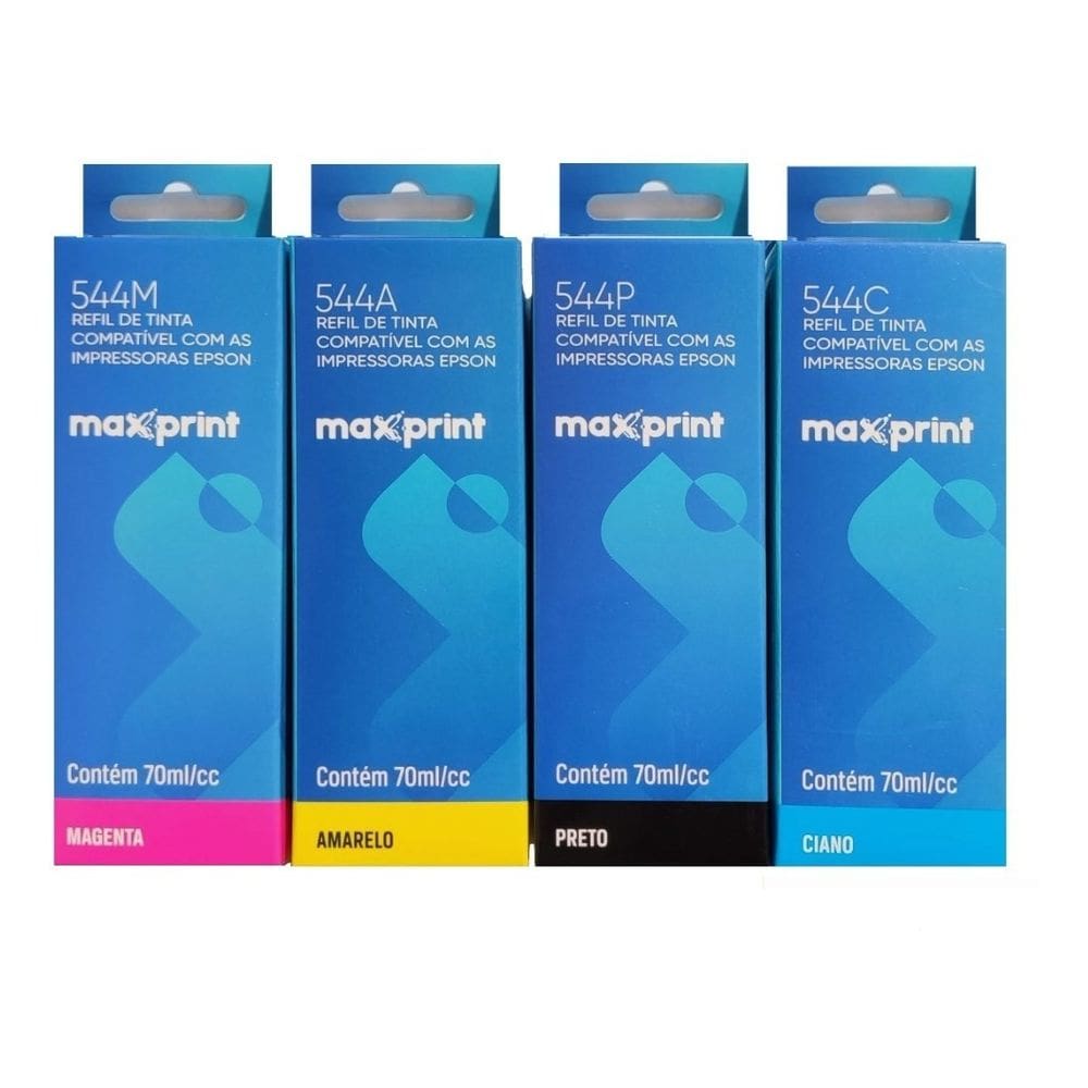 Kit Tintas Maxprint 70ml Compatível com Impressoras Epson T544