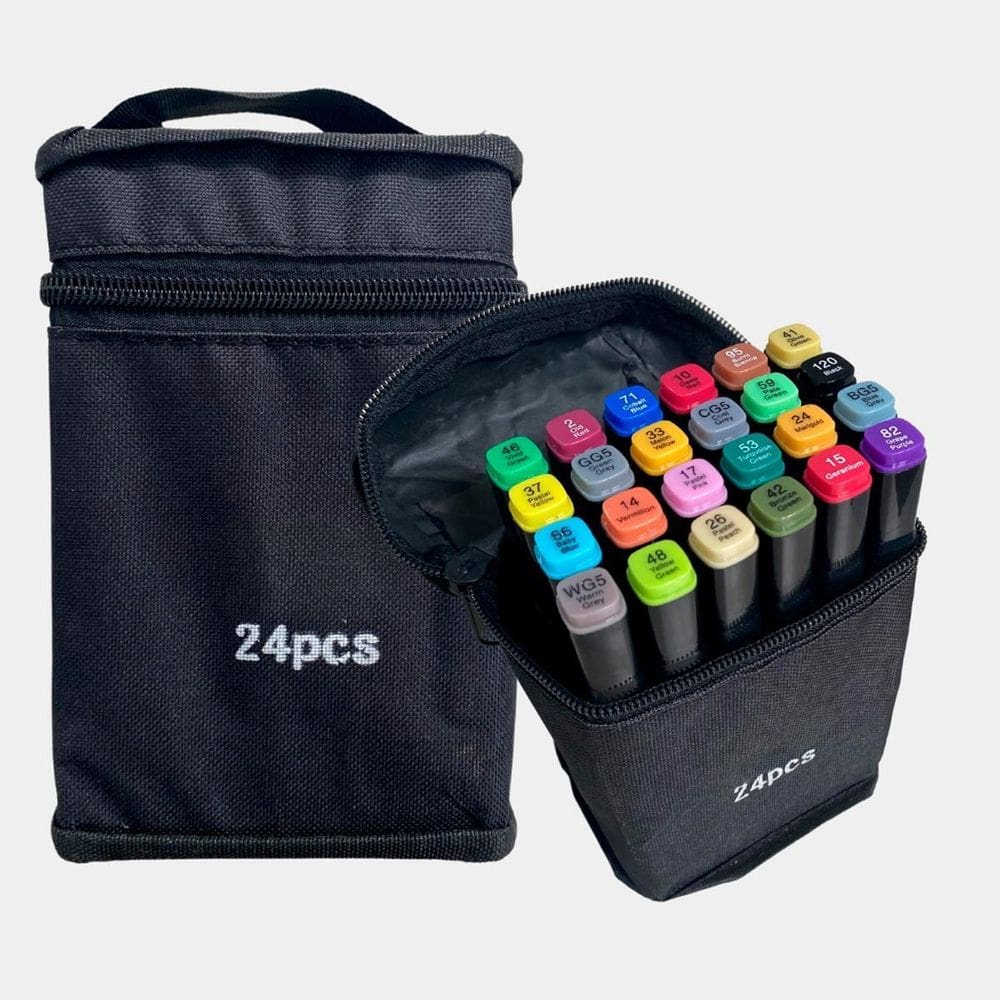 Kit Canetinha 24 Unidades Pintura Escolar Linha