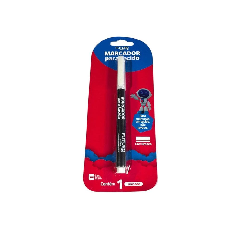 Kit 2 Canetas Marcador De Tecido Branco Traço De 1Mm Até 2Mm