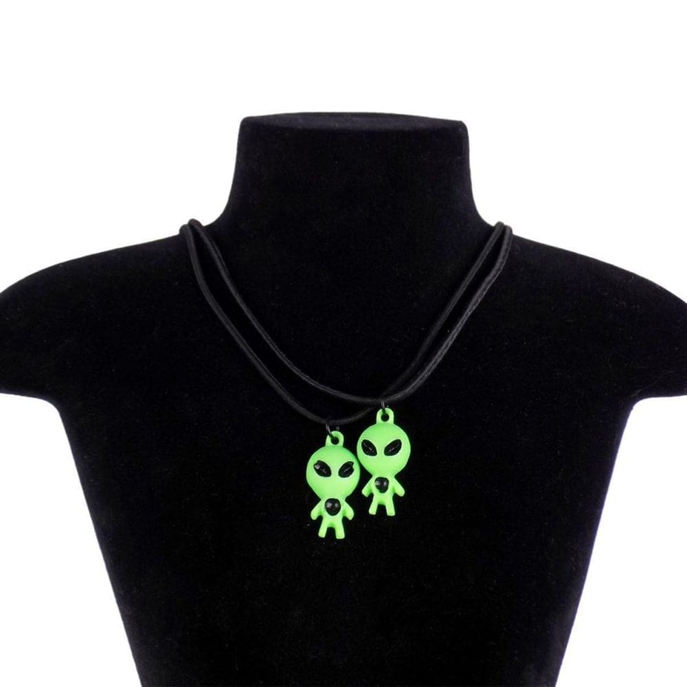 Kit 2 Colares Amizade Best Friend + Pingente Alien Et