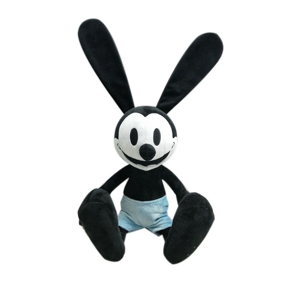 Boneco de brinquedo de pelúcia Lucky preto e branco Mickey Rabbit 10cm