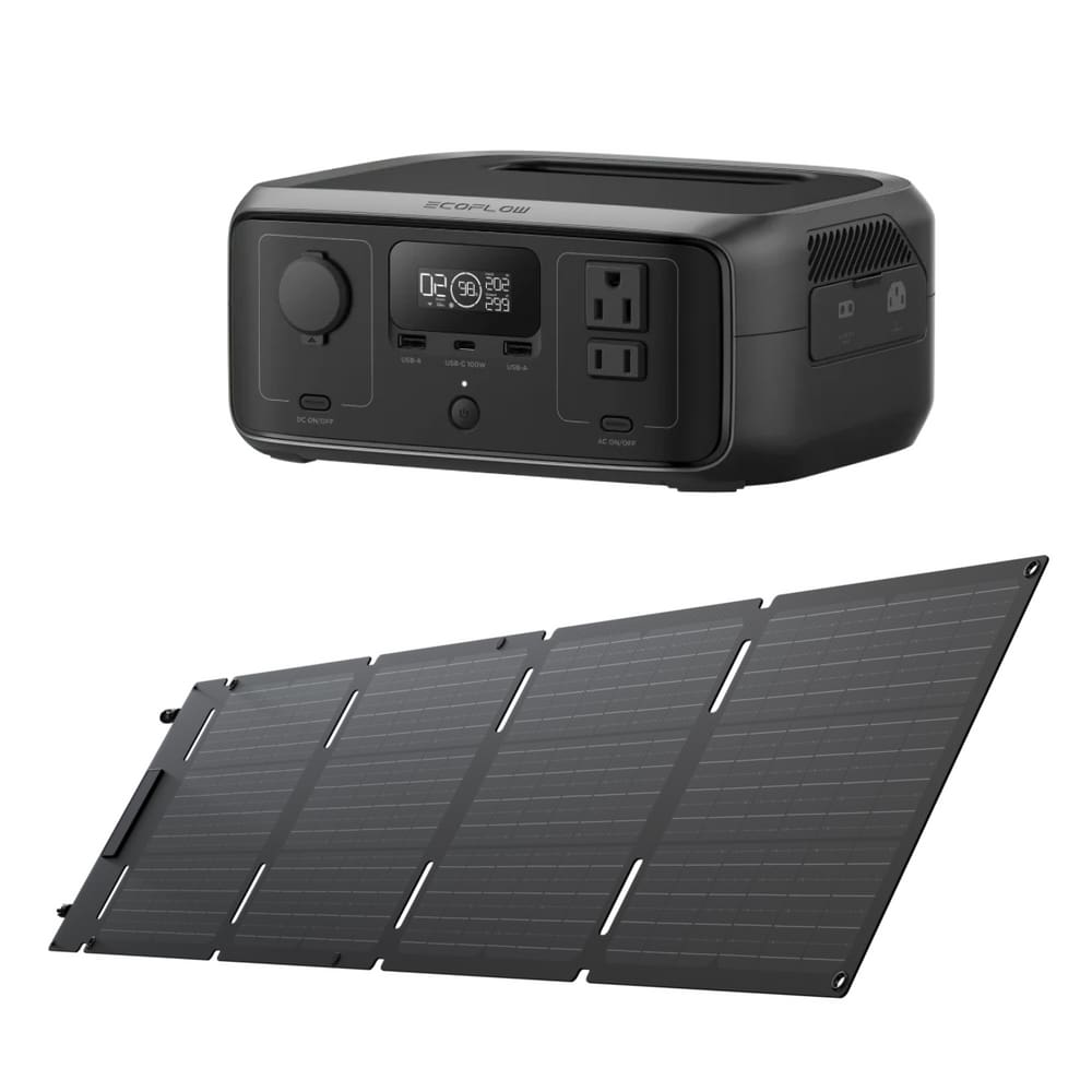 Gerador Solar Ecoflow River 3 Plus + Painel Solar 45w