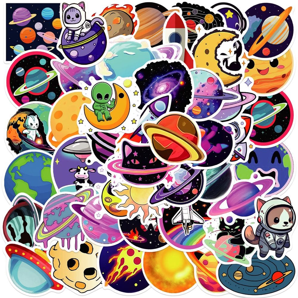 Adesivos 50 unidades/lote Animals Planets Waterproof Vinyl Anime St
