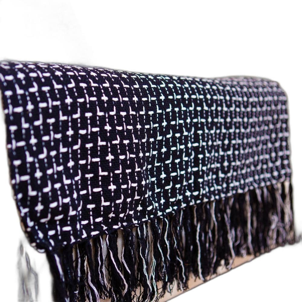Manta Melian 100% Algodão Preto & Branco 1.20Mx1.80M