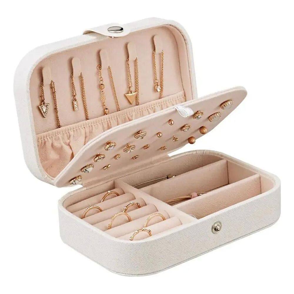 Porta Joias Grande Caixa Colar Bijuteria Portatil Viagem