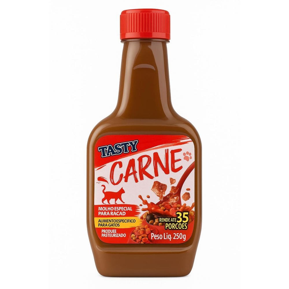 Melhor Molho Para Ração De Gatos Tasty Carne 250G Nutritivo