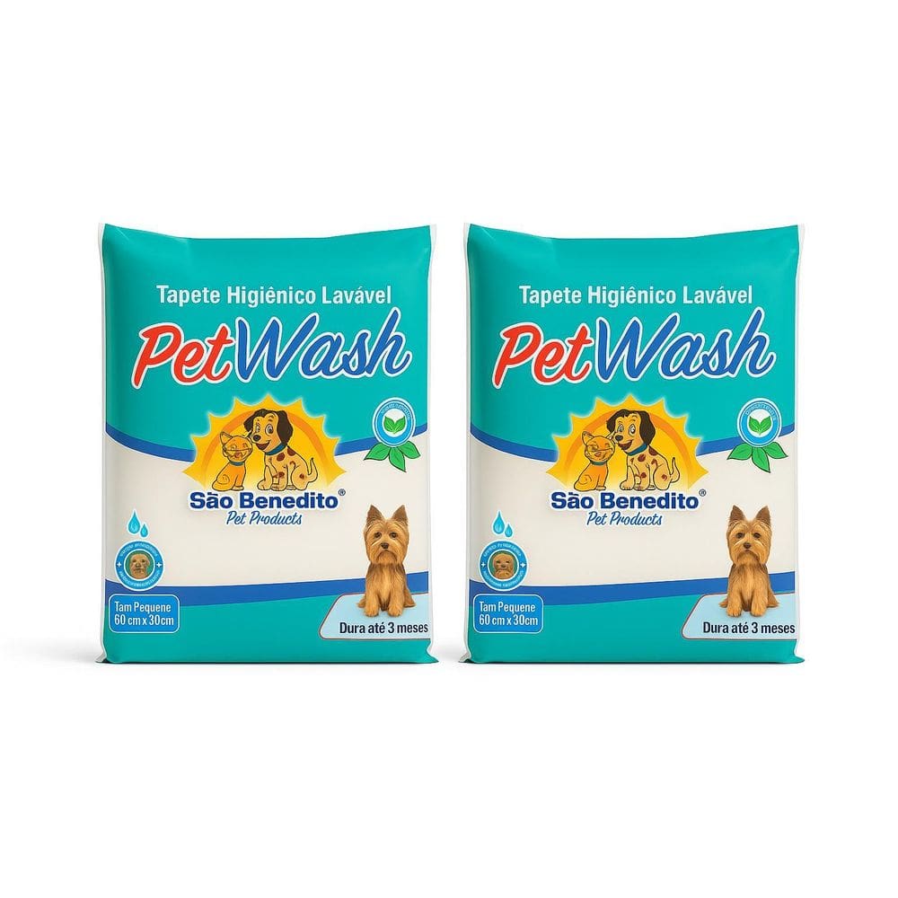 Tapete Higiênico Lavável Petwash 60X50Cm Kit Com 2 Unid