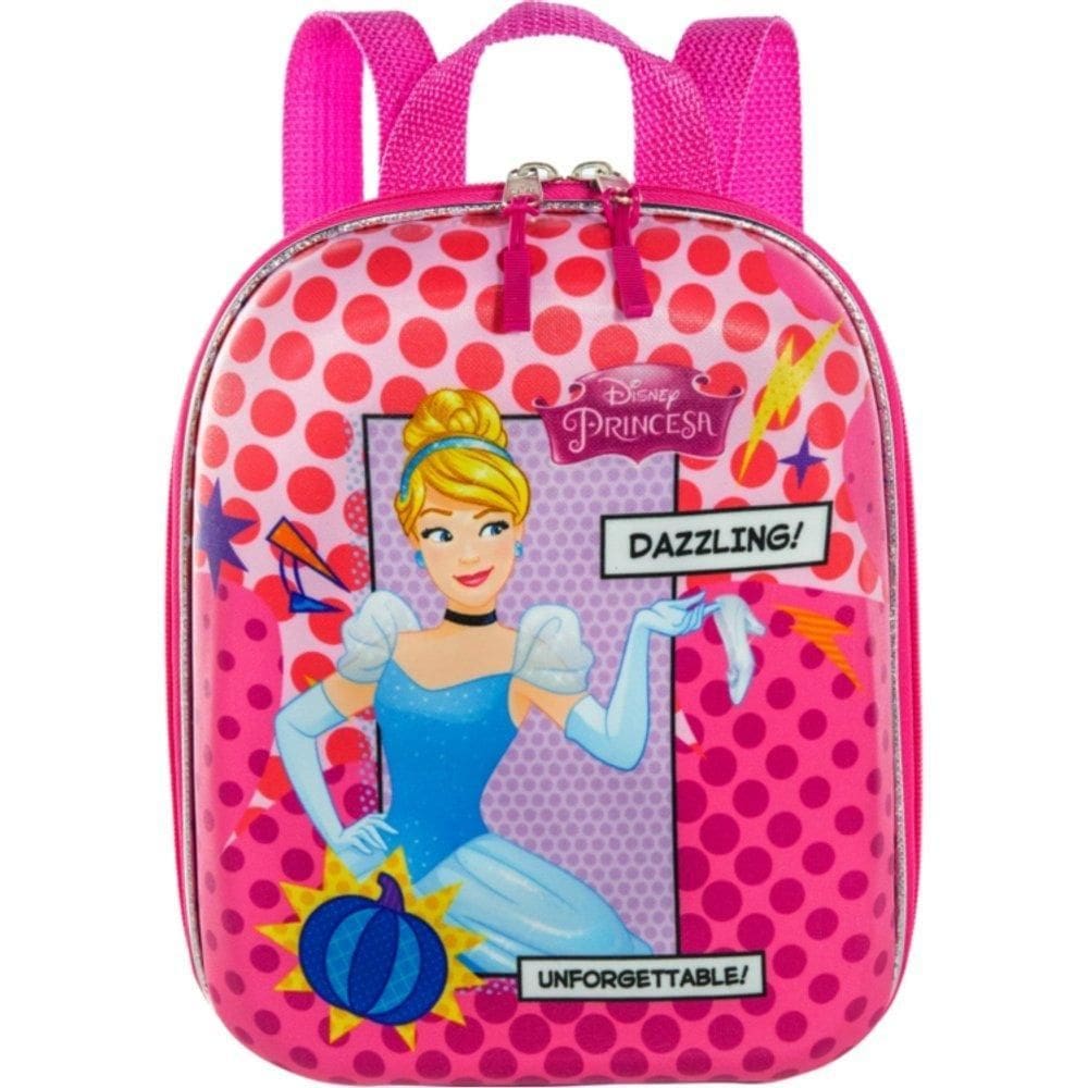 Mochila Infantil Princesa Cinderela Tamanho P - Rosa