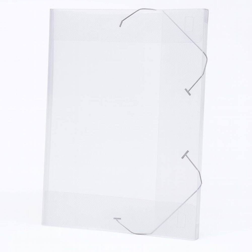 Pasta Elástico Com Aba 1/2 Ofício Transparente Plascony