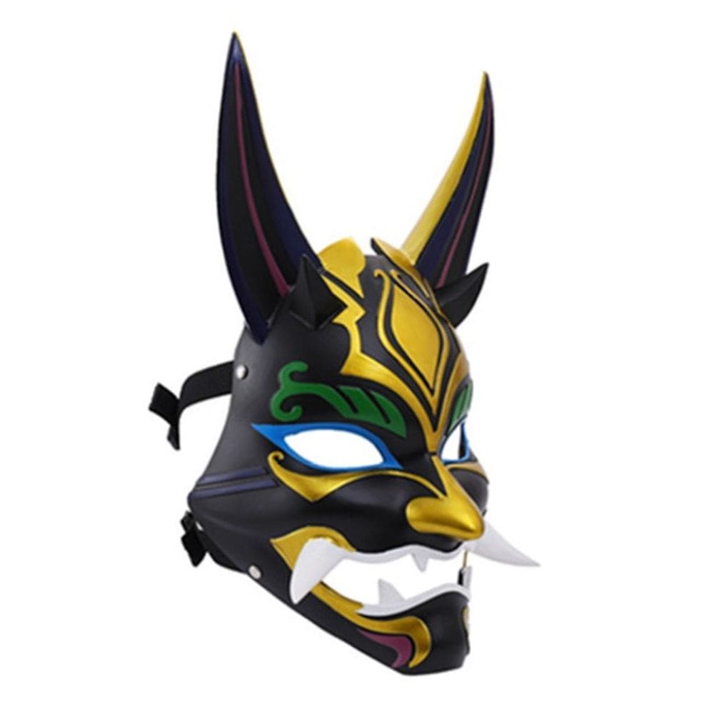 Máscara de cosplay Genshins Impacts Xiaos Halloween Carnival 38x18cm