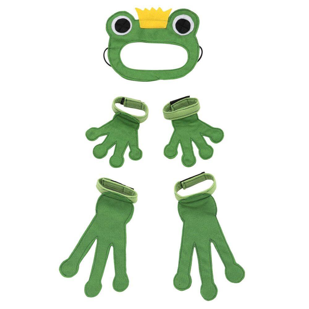 Kit Fantasia Infantil Sapo Máscara Pés E Mãos