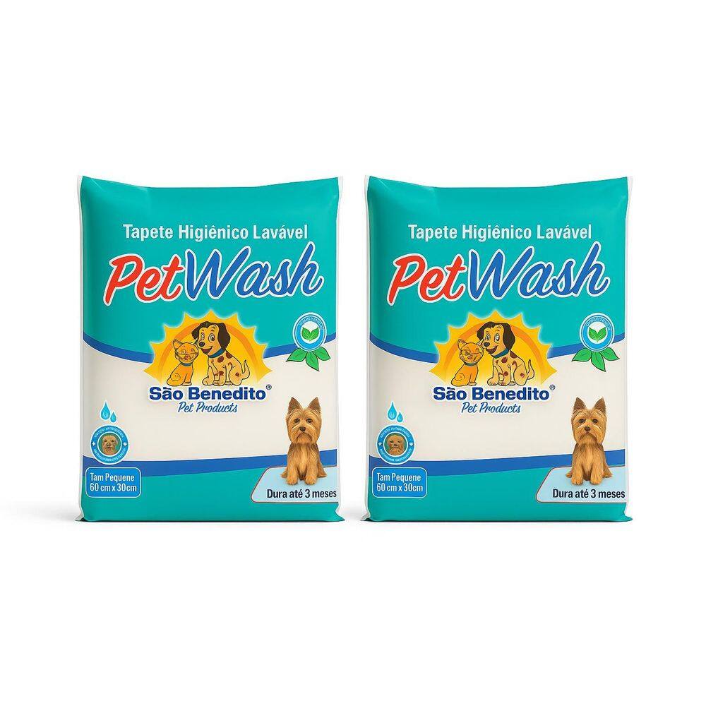 Tapete Higiênico Lavável Petwash 60X50Cm Kit Com 2 Unid