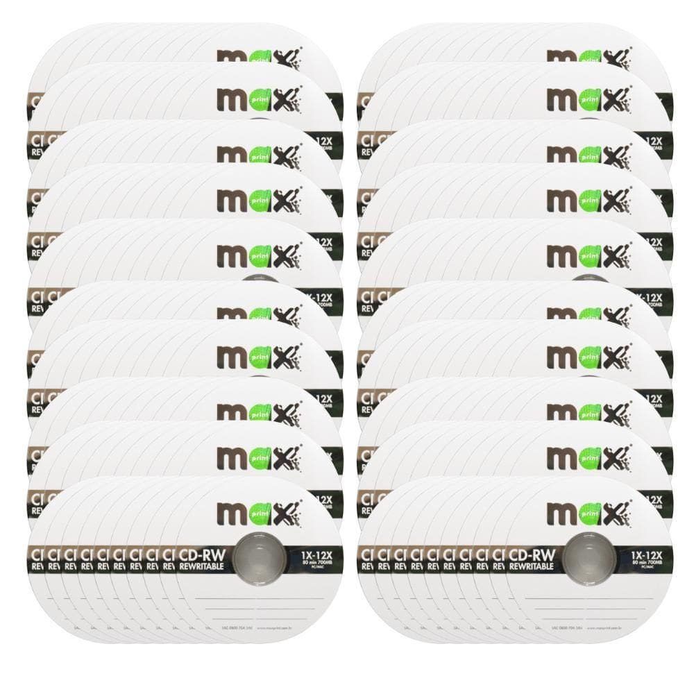 Caixa De Mídia 200 Unidade Cd-Rw 700Mb 80Min 1X-12X Maxprint
