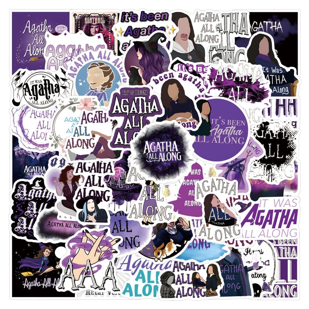 Adesivos Agathas Alls Alongs em vinil impermeável, 55 unidades