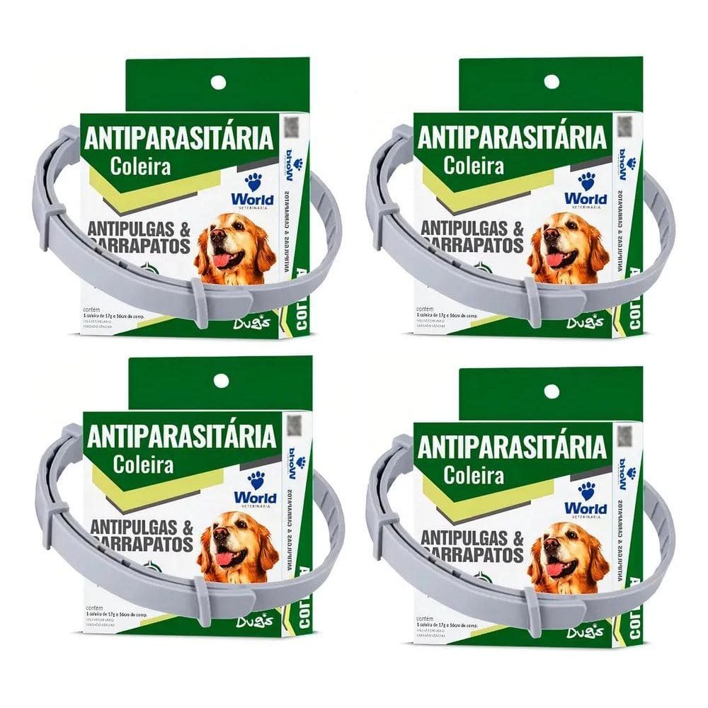 2X 4 Coleira Para Animais De Estimação Anti Pulgas Carrrapat