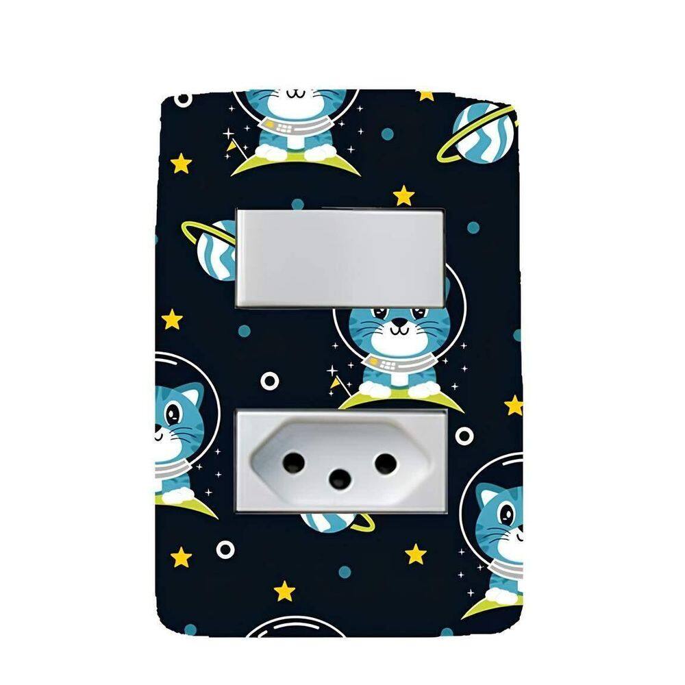 Adesivo De Interruptor Gato Astronauta